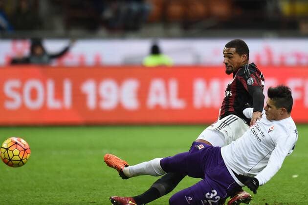 Mg Milano 17 01 2016 - campionato di calcio serie A Milan-Fiorentina: gol Kevin Prince Boateng 