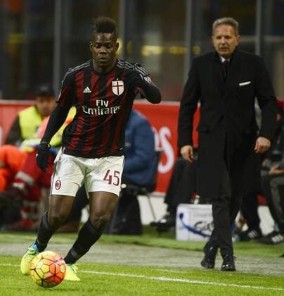 Mario Balotelli Milan mit Sinisa Mihajlovic Milano 17-01-2016 Stadio Giuseppe Meazza - Football Calcio Serie A Milan - Fiorentina. giuseppexceleste