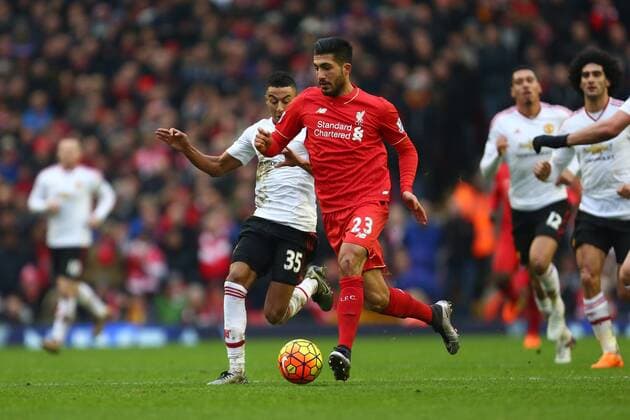 Emre Can of Liverpool - Barclay s Premier League - Liverpool vs Manchester United ManU - Anfield - Liverpool - 17 01 2016 Pic Philip Oldham SportImage EDITORIAL USE ONLY. No use with unauthorised audio, video, data, fixture lists, club league logos or live services. Online in-match use limited to 120 images, no video emulation. No use in betting, games or single club league player publications.