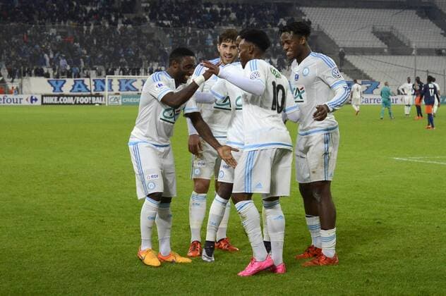 Fußball, Coupe de France, Olympique Marseille - HSC Montpellier Nkoudou (OM) - Joie But FOOTBALL : Olympique Marseille vs Montpellier HSC - 1 16 Finale Coupe de France - 20 01 2016 FranckPennantx 