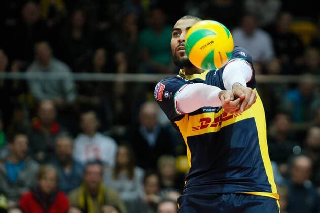 Gdynia, Gdynia Arena 21.01.2016 PLUSLIGA PLPS Lotos Trefl Gdansk vs DHL Modena CEV VOLLEYBALL CHAMPIONS LEAGUE GAME Lotos Trefl Gdansk vs DHL Modena NZ earvin ngapeth , -  20160121_IG_1351_915_FIG
