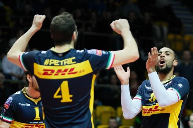 Gdynia, Gdynia Arena 21.01.2016 PLUSLIGA PLPS Lotos Trefl Gdansk vs DHL Modena CEV VOLLEYBALL CHAMPIONS LEAGUE GAME Lotos Trefl Gdansk vs DHL Modena NZ jubel celebration , earvin ngapeth , -  20160121_IG_1576_920_FIG