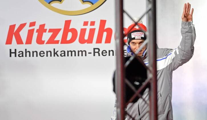 ALPINE SKIING - FIS WC Kitzbuehel KITZBUEHEL,AUSTRIA,23.JAN.16 - ALPINE SKIING - FIS World Cup, Hahnenkamm-race, downhill, men, award ceremony. Image shows Carlo Janka (SUI). GEPAxpictures xHansxOsterauer