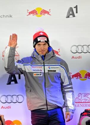 ALPINE SKIING - FIS WC Kitzbuehel KITZBUEHEL,AUSTRIA,23.JAN.16 - ALPINE SKIING - FIS World Cup, Hahnenkamm-race, downhill, men, award ceremony. Image shows Carlo Janka (SUI). GEPAxpictures xHansxOsterauer