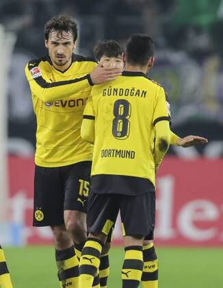 Mats HUMMELS, BVB 15 Ilkay GUENDOGAN, BVB 8 BORUSSIA MOENCHENGLADBACH - BORUSSIA DORTMUND 1-3 Fussball 1. Bundesliga , Moenchengladbach, am 23.01.2016, 18.Spieltag, Saison 2015 2016, 1.Liga, 1.Bundesliga, BVB