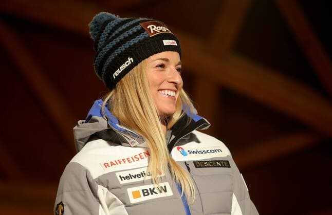 ALPINE SKIING - FIS WC Cortina d Ampezzo CORTINA D AMPEZZO,ITALY,23.JAN.16 - ALPINE SKIING - FIS World Cup, downhill, ladies, award ceremony. Image shows Lara Gut (SUI). GEPAxpictures xChristianxWalgram
