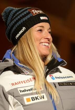 ALPINE SKIING - FIS WC Cortina d Ampezzo CORTINA D AMPEZZO,ITALY,23.JAN.16 - ALPINE SKIING - FIS World Cup, downhill, ladies, award ceremony. Image shows Lara Gut (SUI). GEPAxpictures xChristianxWalgram