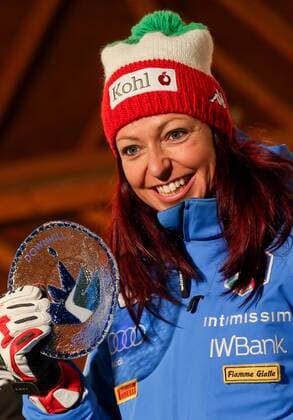 ALPINE SKIING - FIS WC Cortina d Ampezzo CORTINA D AMPEZZO,ITALY,23.JAN.16 - ALPINE SKIING - FIS World Cup, downhill, ladies, award ceremony. Image shows Johanna Schnarf (ITA). GEPAxpictures xChristianxWalgram