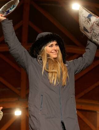 ALPINE SKIING - FIS WC Cortina d Ampezzo CORTINA D AMPEZZO,ITALY,23.JAN.16 - ALPINE SKIING - FIS World Cup, downhill, ladies, award ceremony. Image shows Lindsey Vonn (USA). GEPAxpictures xChristianxWalgram