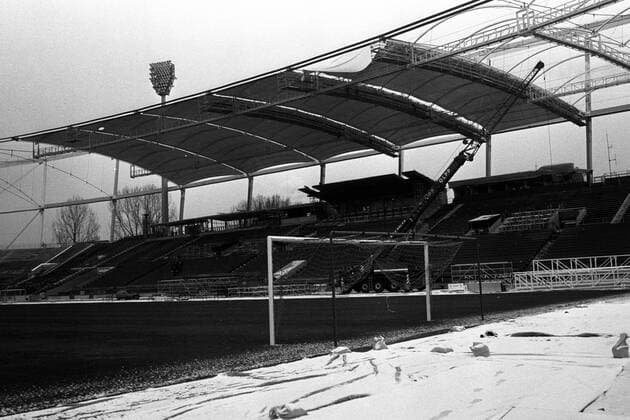 Fußball, Stadiongeschichte VfB Stuttgart Baustelle Neckarstadion, Heimspielstätte des VfB Stuttgart