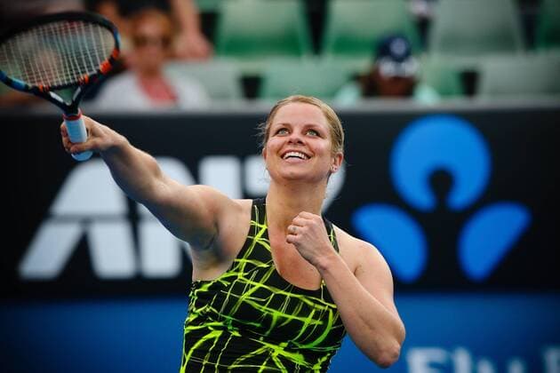 - MELBOURNE, AUSTRALIA: Belgian former tennis number 1 Kim Clijsters pictured during the Women s Legends Doubles match at the Australian Open tennis Grand Slam, Monday 25 January 2016 in Melbourne Park, Melbourne, Australia. The first grand slam of the season takes place from 18 to 31 January. PATRICKxHAMILTON  x04781533x
