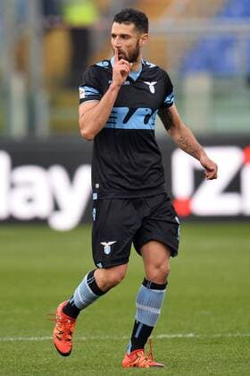 Antonio Candreva Lazio esultanza a zittire i tifosi Goal celebration Fußball Italien Serie A 2015-2016 Lazio Rom - AC Chievo Verona andreaxstaccioli
