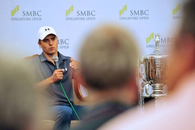 (160126) -- SINGAPORE, Jan. 26, 2016 -- Jordan Spieth of the United States attends the SMBC Singapore Open pre-match press conference PK Pressekonferenz at Singapore s Sentosa Golf Club, Jan. 26, 2016. The SMBC Singapore Open will be held at Singapore s Sentosa Golf Club from Jan. 28 to Jan. 31. ) (SP)SINGAPORE-GOLF-SMBC SINGAPORE OPEN-PRESS CONFERENCE ThenxChihxWey 