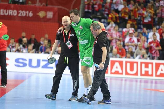 Siarhei Rutenka - Krakau, Polen - EHF Handball EM 2016, Länderspiel Nationalteam, Polen vs. Weissrussland - 25 01 2016 TheophileLaurent Panoramic 