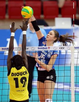 Stuttgart Volleyball Champions League Allianz MTV Stuttgart vs. Azerrail Baku, Michaela Mlejnkova (Stuttgart)