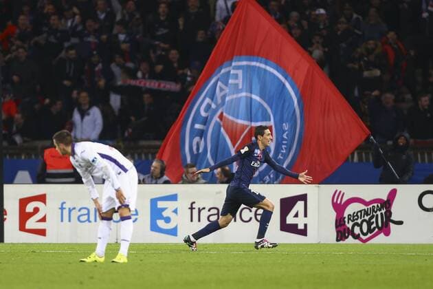 Jubel Angel Di Maria (PSG) FOOTBALL : Paris Saint Germain vs Toulouse - Halbfinale - Coupe de la Ligue - 27 01 2016 GwendolineLeGoff 