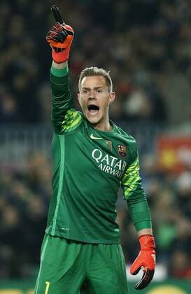 Themen der Woche - SPORT Fußball, Copa Del Rey, FC Barcelona - Athletic Bilbao FC Barcelona Barca s German goalkeeper Marc Andre Ter Stegen reacts during the King s Cup quarter-final second leg match held at Nou Camp stadium in Barcelona, Catalonia, Spain, 27 January 2016. BARCELONA VS ATHLETIC BILBAO !ACHTUNG: NUR REDAKTIONELLE NUTZUNG!  GRA460 20160127-635895342447385157