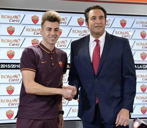 Fußball, Stephan El Shaarawy wird als Neuzugang des AS Rom präsentiert Jan. 28, 2016 - Rome, Italy - AS Roma new signing Stephan El Shaarawy and AS Roma CEO Italo Zanzi attend a press conference PK Pressekonferenz on January 28, 2016 in Rome, Italy. AS Roma presents the player Stephan El Shaarawy  - ZUMAn230