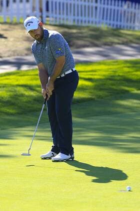 Jan. 28, 2016 - San Diego, CA, USA - Scott Brown looks in disbelief after missing a putt on the 8th green on the south course at Torrey Pines in San Diego on Thursday, Jan. 28, 2016, during the first round of the Farmers Insurance Open. Farmers Insurance Open, Round 1 - ZUMAm67_