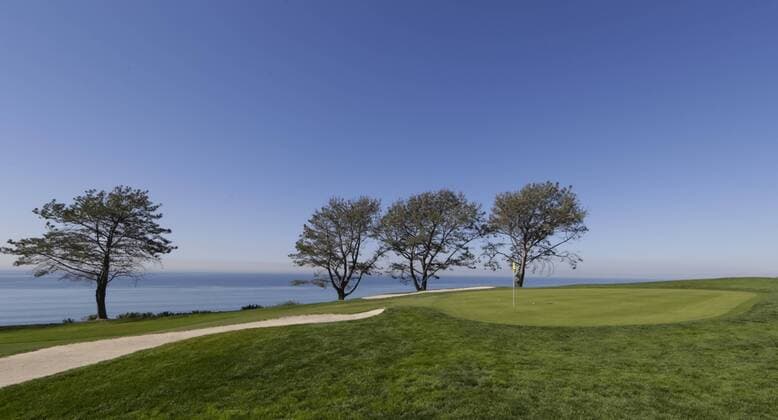 January 28, 2016: The 7th green is lined by multiple Torrey pines on the North Course during the first round of the Farmers Insurance Open at Torrey Pines Golf Course in San Diego, California. PGA Golf Herren 2016: Farmers Insurance Open JAN 28 - ZUMAc04_