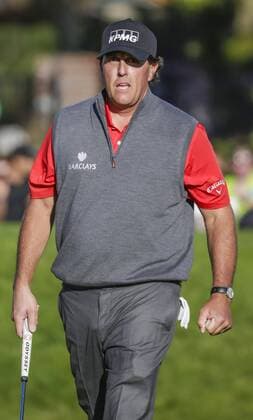 January 28, 2016: Phil Mickelson during the first round of the Farmers Insurance Open at Torrey Pines Golf Course in San Diego, California. PGA Golf Herren 2016: Farmers Insurance Open JAN 28 - ZUMAc04_