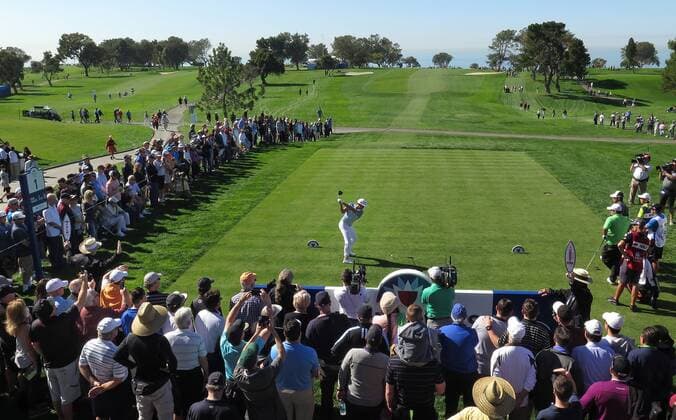 Jan. 28, 2016 - San Diego, CA, USA - Rickie Fowler tees off on the 1st hole on the north course at Torrey Pines in San Diego on Thursday, Jan. 28, 2016, during the first round of the Farmers Insurance Open. Farmers Insurance Open, Round 1 - ZUMAm67_