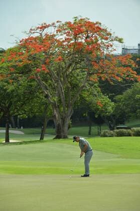 (160129) -- SINGAPORE, Jan. 29, 2016 -- Shintaro Kobayashi of Japan competes during the SMBC Singapore Open held at Singapore s Sentosa Golf Club Serapong course, Jan. 29, 2016. The SMBC Singapore Open is into the second day of competition. ) (SP)SINGAPORE-GOLF-SMBC SINGAPORE OPEN ThenxChihxWey 