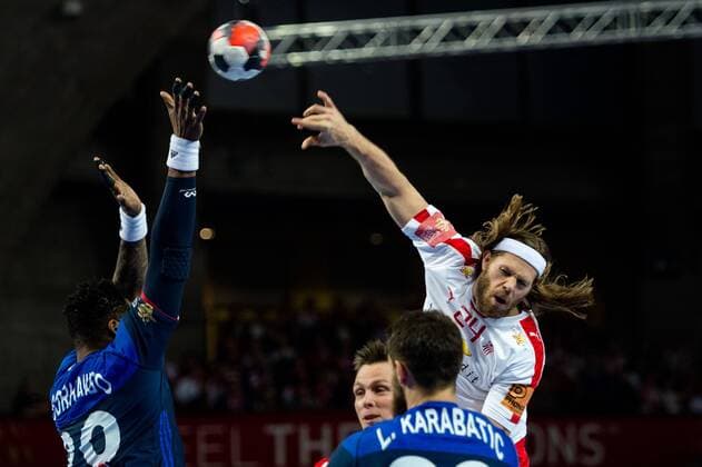Bilder des Tages - SPORT Frankreich - Dänemark Breslau, Handball EM EHF EURO, Nationalteam, Länderspiel, Spiel um Platz 5 Mikkel Hansen denmark 24 POLAND AND FRANCE OUT!!!  160129_2SB5654