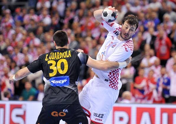 Handball, EM Halbfinale, Spanien - Kroatien Domagoj Duvnjak 2016.01.29 Krakow Handball EHF Mens Euro Poland 2016 Final Round Semi Finals Spain vs. Croatia: Domagoj Duvnjak  20160129NB0795