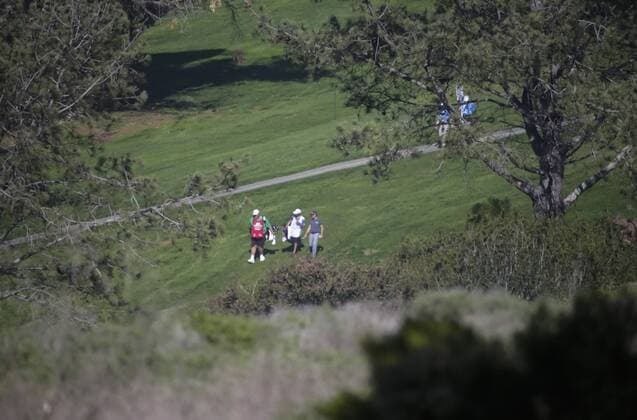 January 29, 2016: Golfers walk down the 6th fairway which is the signature hole of the North Course during the second round of the Farmers Insurance Open at Torrey Pines Golf Course in San Diego, California. PGA Golf Herren 2016: Farmers Insurance Open JAN 29 - ZUMAc04_