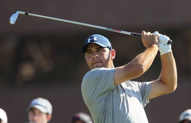 Jan. 29, 2016 - San Diego, California, United States - January 29, 2016, San Diego, California, USA_ Farmers Insurance Open Day 2- Gary Woodland tees off on hole 14 of the South Course. _Mandatory Photo Credit: Photo by Golf 2016 - Farmers Insurance Open - Day 2 - ZUMAs44_