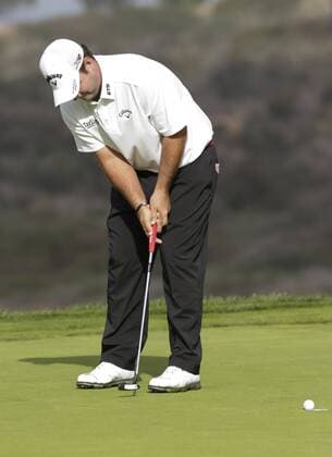 January 30, 2016: Patrick Reed putts on the 13th green on the South Course during the third round of the Farmers Insurance Open at Torrey Pines Golf Course in San Diego, California. PGA Golf Herren 2016: Farmers Insurance Open JAN 30 - ZUMAc04_