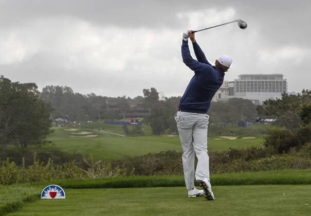 January 30, 2016: Jamie Lovemark tees off of the 13th tee box on the South Course during the third round of the Farmers Insurance Open at Torrey Pines Golf Course in San Diego, California. PGA Golf Herren 2016: Farmers Insurance Open JAN 30 - ZUMAc04_