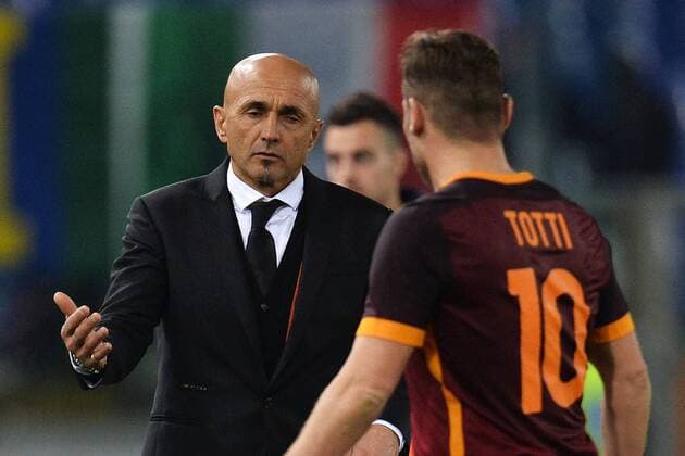 Fußball, AS Rom - Frosinone Calcio Luciano Spalletti, Francesco Totti Roma - Roma 30-01-2016 Stadio Olimpico, Football Calcio Serie A 2015 2016 AS Roma - Frosinone Calcio andreaxstaccioli