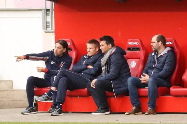 MARTIN SCHMIDT, PETER PERCHTOLD, CHRISTIAN HEIDEL, AXEL SCHUSTER MAINZ 05-TSV SCHOTT MAINZ TESTSPIEL MAINZ 