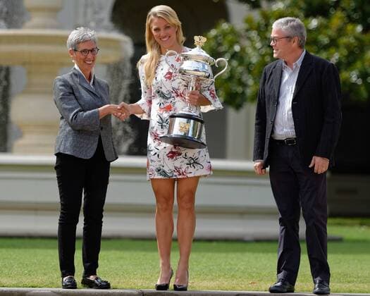 January 31, 2016: Angelique Kerber (GER), Australian Open 2016 women?s champion held a trophy photo shoot at Government House, Melbourne, Australia. (Photo by Icon Sportswire) TENNIS: JAN 31 Australian Open Tennis Championship Icon042016 EDITORIAL USE ONLY