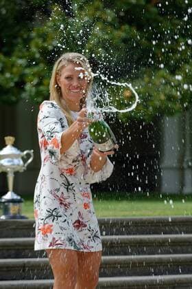 January 31, 2016: Angelique Kerber (GER), Australian Open 2016 women?s champion held a trophy photo shoot at Government House, Melbourne, Australia. (Photo by Icon Sportswire) TENNIS: JAN 31 Australian Open Tennis Championship Icon142016 EDITORIAL USE ONLY
