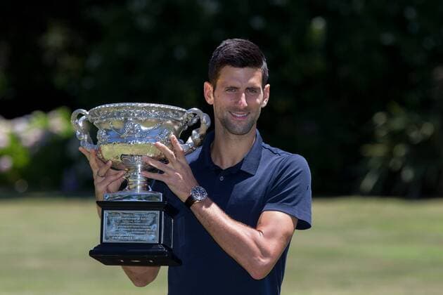 February 1, 2016: Novak Djokovic of Serbia poses with the Australian Open trophy the Norman Brookes Challenge Cup during the Men s Champion Photocall at Government House, Melbourne, Australia. Tennis 2016: Australian Open FEB 1 - ZUMAc04_