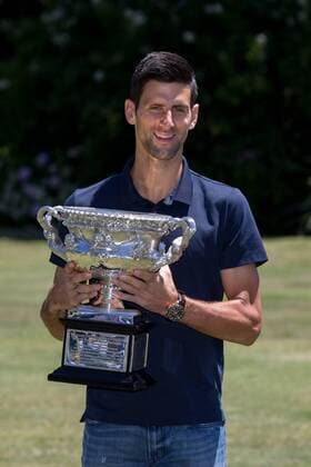 February 1, 2016: Novak Djokovic of Serbia poses with the Australian Open trophy the Norman Brookes Challenge Cup during the Men s Champion Photocall at Government House, Melbourne, Australia. Tennis 2016: Australian Open FEB 1 - ZUMAc04_