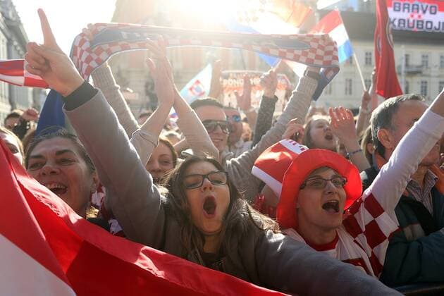 Handball celebration at main square - Zagreb, Croatia 02.01.2016., Zagreb, Croatia - A formal reception of handball players at the Ban Jelacic Square after winning the bronze medal at the European Championship EM Europameisterschaft in Poland.  GoranxStanzl PIXSELL