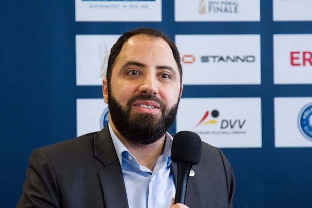 Mannheim Luciano Lago (TV Ingersoll Buehl, Teammanager); 2016 DVV-Pokalfinale (DVV-Pokal) Pressekonferenz, SAP Arena, Mannheim Deutschland, 20160201; Copyright: Wuechnerx xEibner-Pressefoto EP_nwr