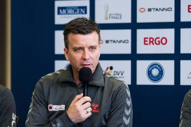 Mannheim Alexander Waibl (Dresdner SC, Cheftrainer); 2016 DVV-Pokalfinale (DVV-Pokal) Pressekonferenz, SAP Arena, Mannheim Deutschland, 20160201; Copyright: Wuechnerx xEibner-Pressefoto EP_nwr