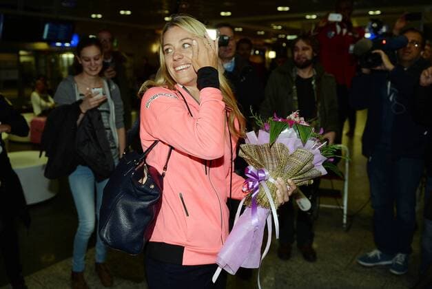 01.02.2016, xjhx, Tennis, Angelique Kerber ankunft am Frankfurter Flughafen, emspor