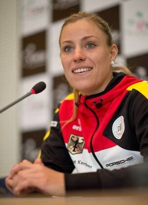 Angelique KERBER (GER) Tennis Fed Cup 2016, Deutschland - Schweiz, Eroeffnungspressekonferenz in Leipzig, Deutschland am 03.02.2016,