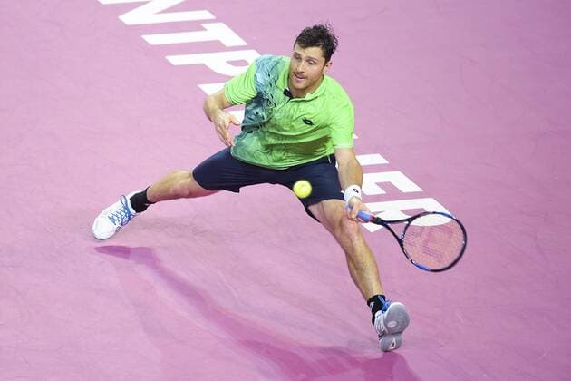Michael Berrer (Ger) TENNIS : Open Sud de France 2016 - Montpellier - 03 02 2016 JBAutissier Panoramic 