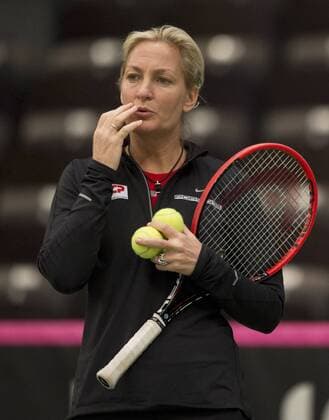 Teamchefin Barbara RITTNER (GER) Tennis Fed Cup 2016, Deutschland - Schweiz, Training des deutschen Teams in Leipzig, Deutschland am 03.02.2016,