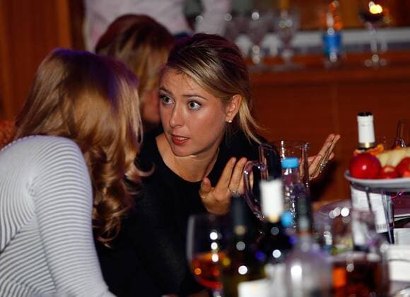 Tennis, Russlands FedCup-Team während eines Dinners Fed cup 2016. Russia v Netherlands. Official Dinner rose bar . Maria SHARAPOVA .