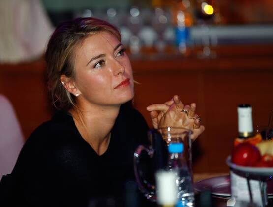 Tennis, Russlands FedCup-Team während eines Dinners Fed cup 2016. Russia v Netherlands. Official Dinner rose bar . Maria SHARAPOVA .