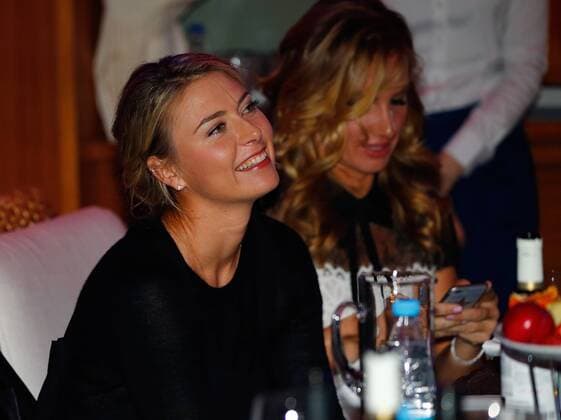 Tennis, Russlands FedCup-Team während eines Dinners Fed cup 2016. Russia v Netherlands. Official Dinner rose bar . Maria SHARAPOVA .