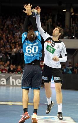 05.02.2016 - Handball - DKB Handball Bundesliga - All Star Day Nürnberg - All Star Game : Nationalmannschaft Nationalteam Deutschland - All Star Team 2016 - DaMa - Kim Ekdahl du Rietz ( All Star Team 2016 ) Henrik Pekeler ( Deutschland )